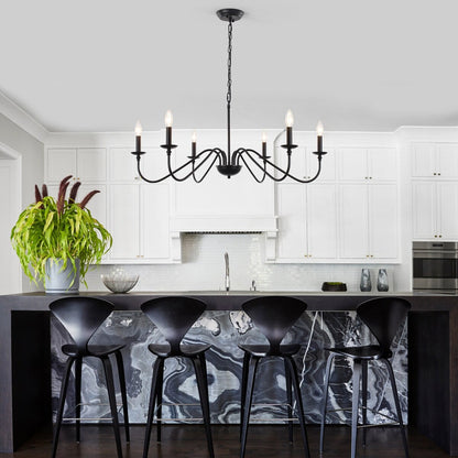 Lampadario rustico a 6 luci con candela, lampadario tradizionale, lampadario in metallo per sala da pranzo, soggiorno, camera da letto, cucina
