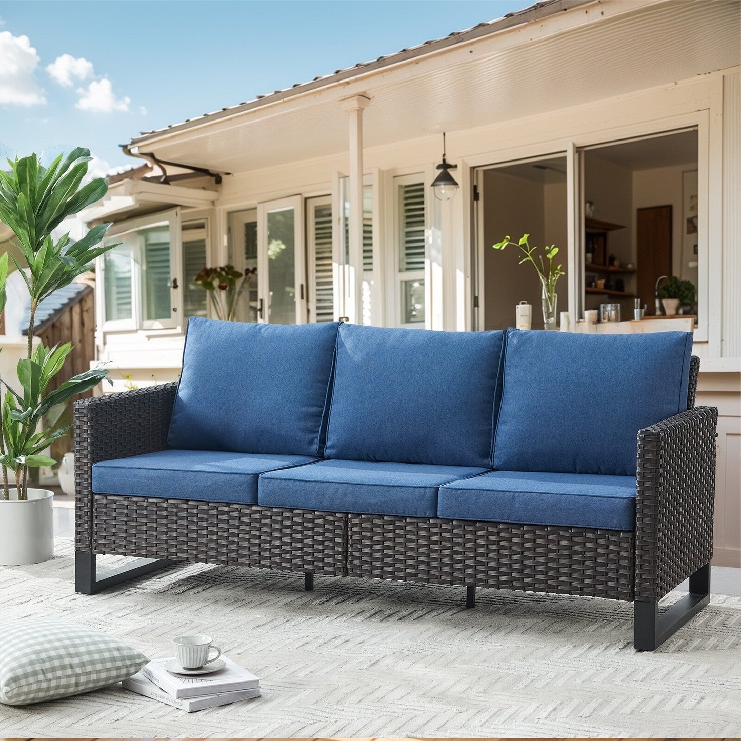 Set di 6 divani da esterno con sedia e pouf