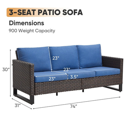 Set di 6 divani da esterno con sedia e pouf