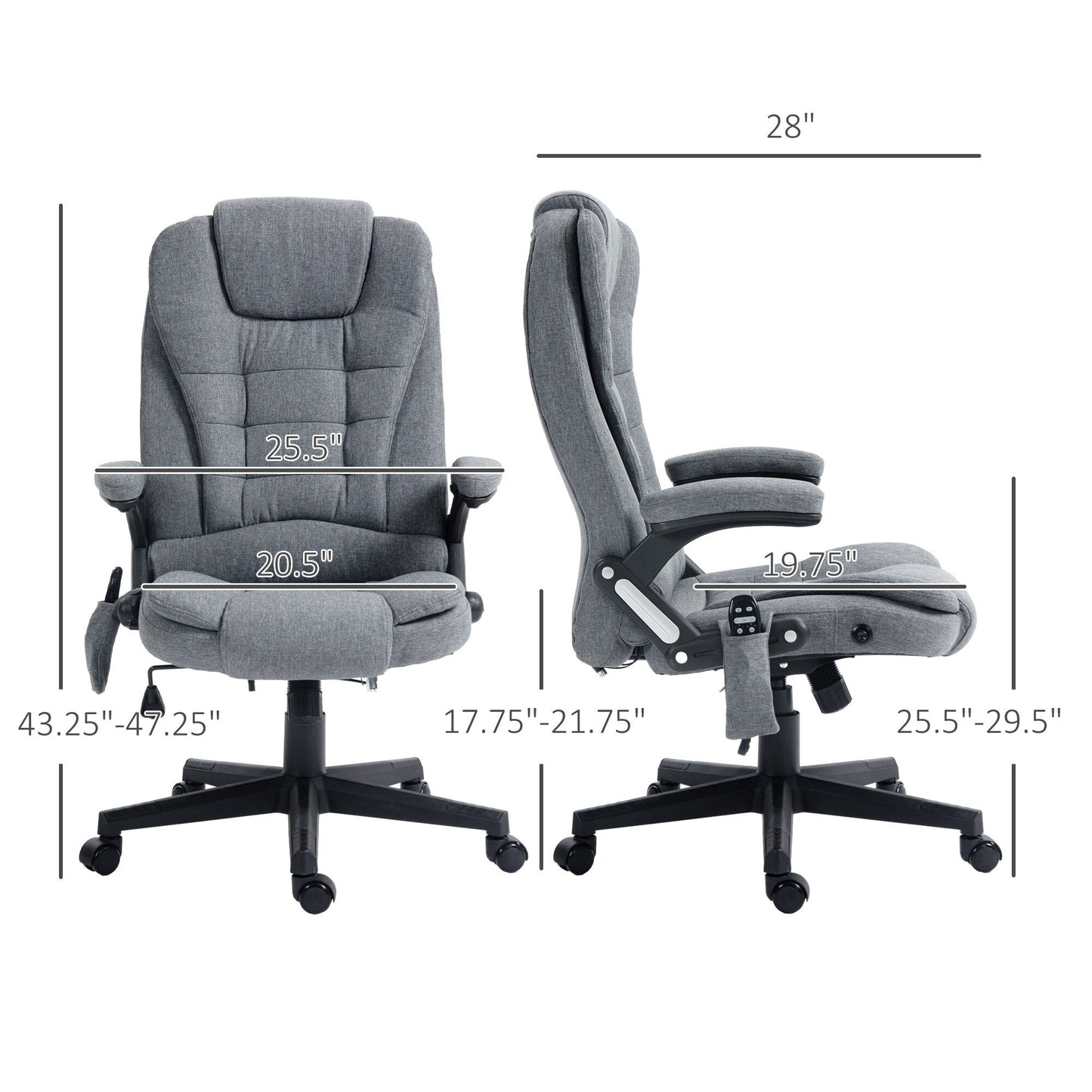 Poltrona reclinabile con massaggio a 6 punti, poltrona da ufficio direzionale, poltrona ergonomica con schienale alto e riscaldamento lombare