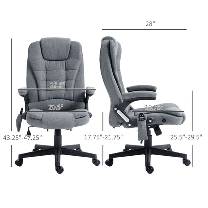 Poltrona reclinabile con massaggio a 6 punti, poltrona da ufficio direzionale, poltrona ergonomica con schienale alto e riscaldamento lombare
