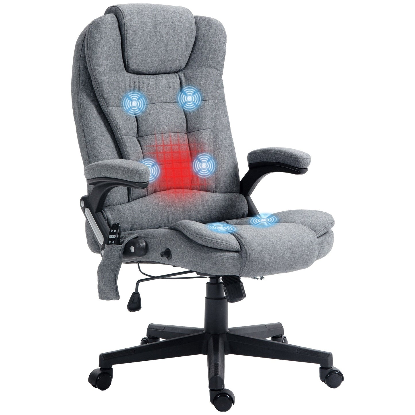 Poltrona reclinabile con massaggio a 6 punti, poltrona da ufficio direzionale, poltrona ergonomica con schienale alto e riscaldamento lombare