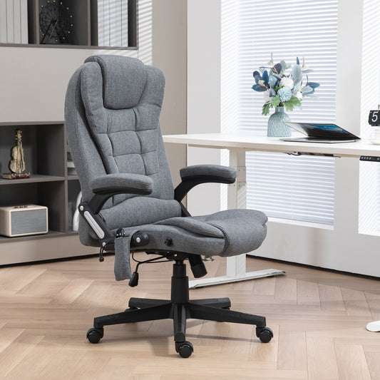 Poltrona reclinabile con massaggio a 6 punti, poltrona da ufficio direzionale, poltrona ergonomica con schienale alto e riscaldamento lombare