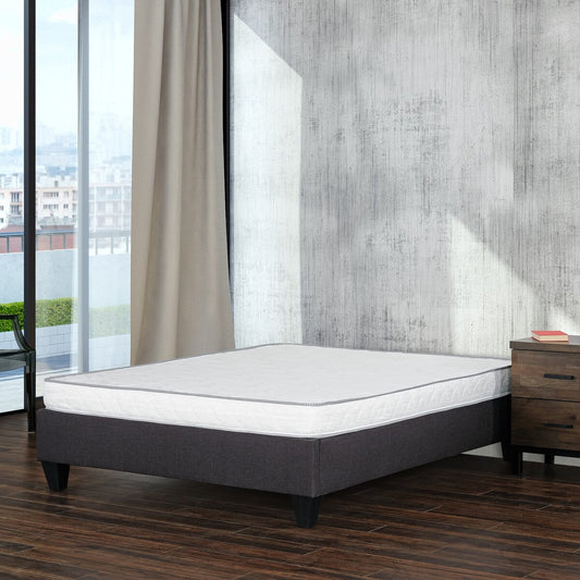 Materasso in schiuma reversibile rigido da 6 pollici in una scatola, materasso in schiuma ad alta densità per letto singolo, bianco