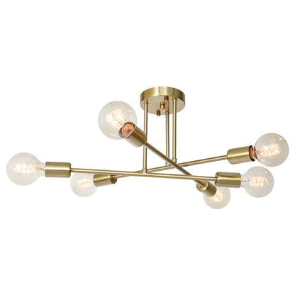6 - Lampada da soffitto semi-incassata Sputnik in metallo moderno leggero da 23,62''