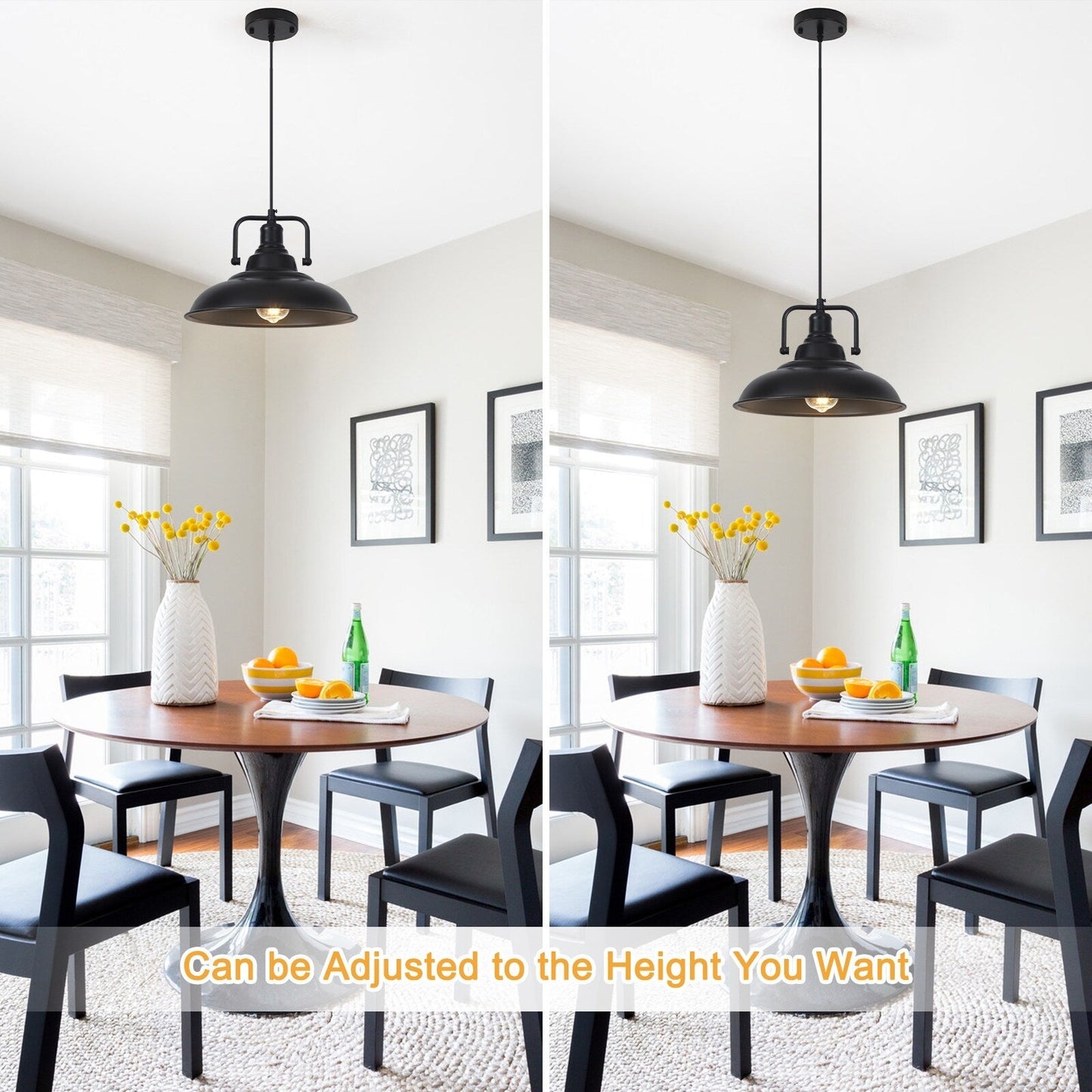 Lampada a sospensione da 60 Watt a 1 luce con paralume a cupola per isola cucina, lampadario classico semi-incassato per sala da pranzo