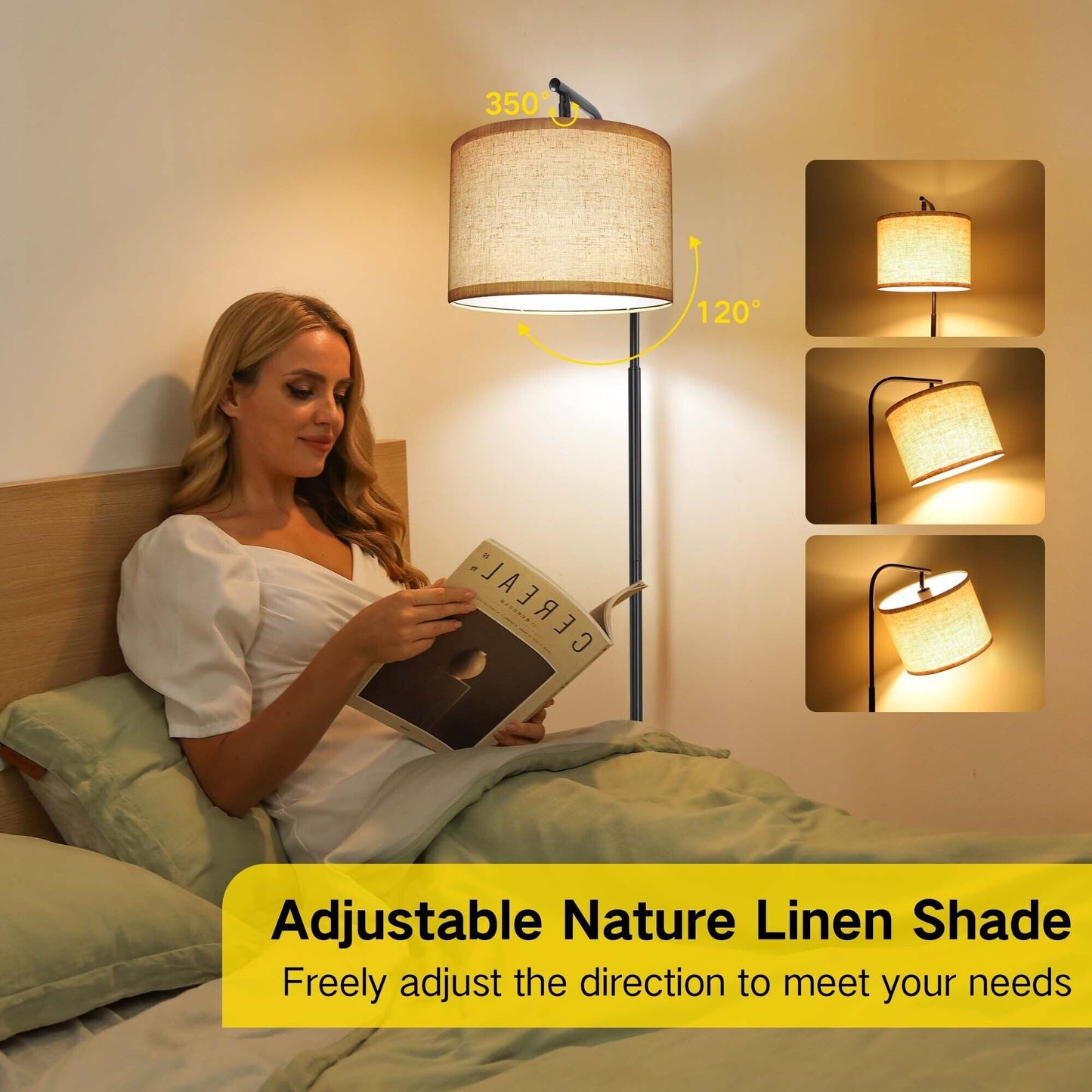 Lampada da tavolo con vassoio nero da 62'' con USB e presa