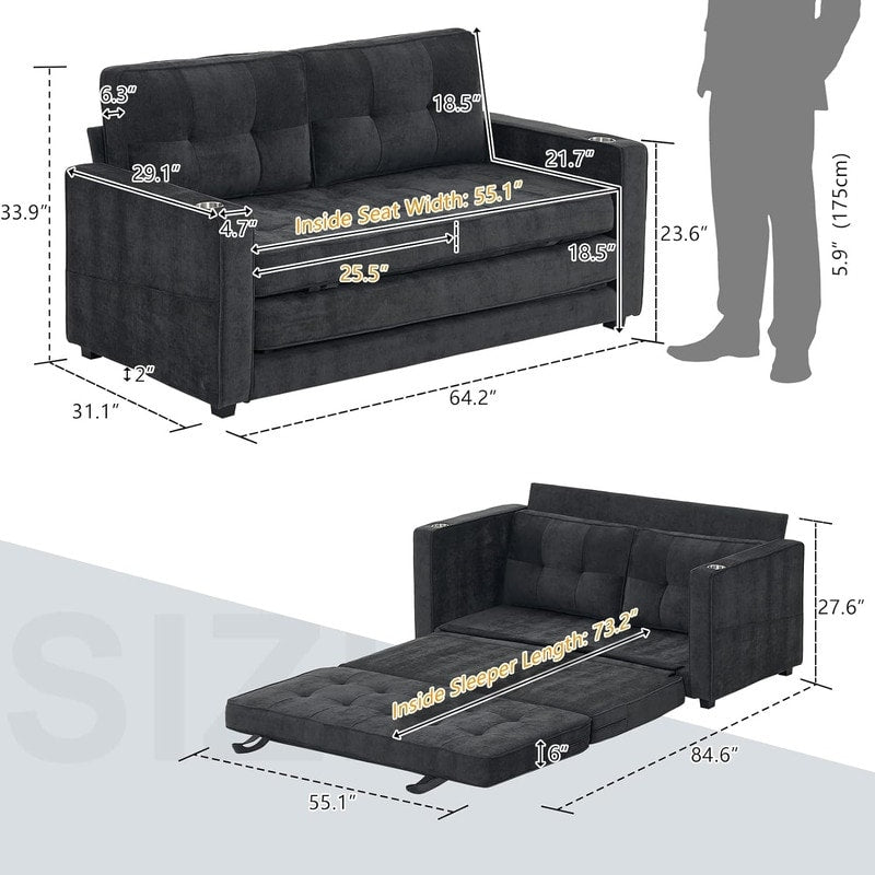 Divano letto a due posti VINGLI
