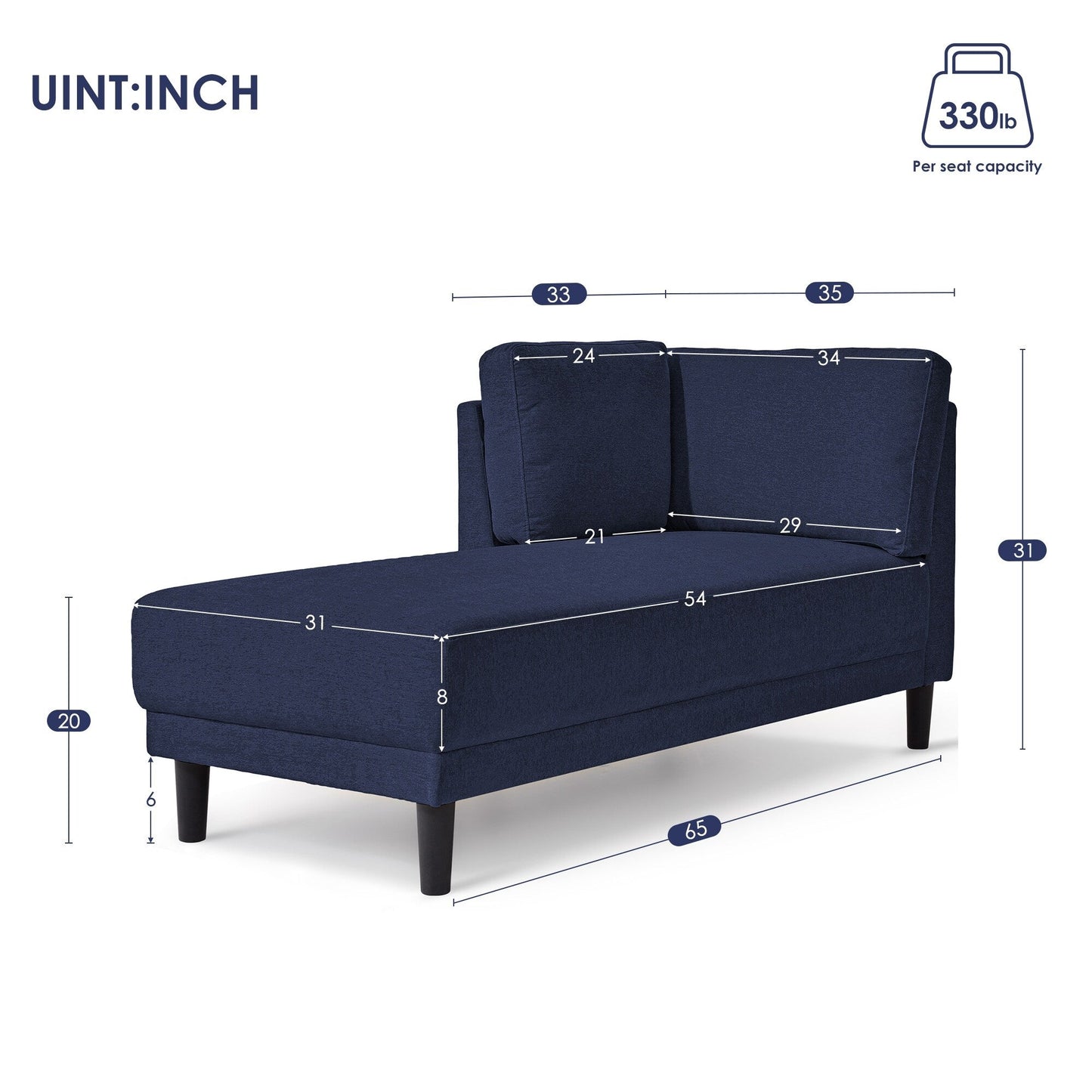 65 Chaise longue angolare moderna in lino con cuscini rimovibili, divano letto, divano per il tempo libero, chaise longue imbottita