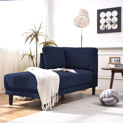 65 Chaise longue angolare moderna in lino con cuscini rimovibili, divano letto, divano per il tempo libero, chaise longue imbottita