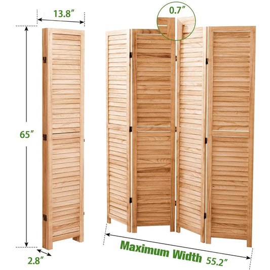 Divisorio pieghevole in legno massello da 65'' H