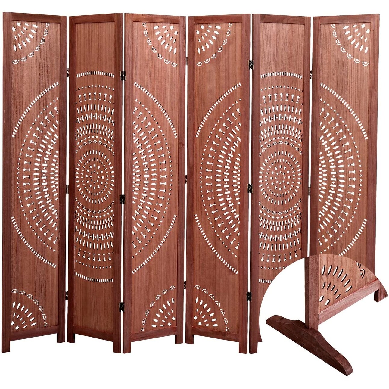 Divisorio pieghevole in legno massello da 65'' H