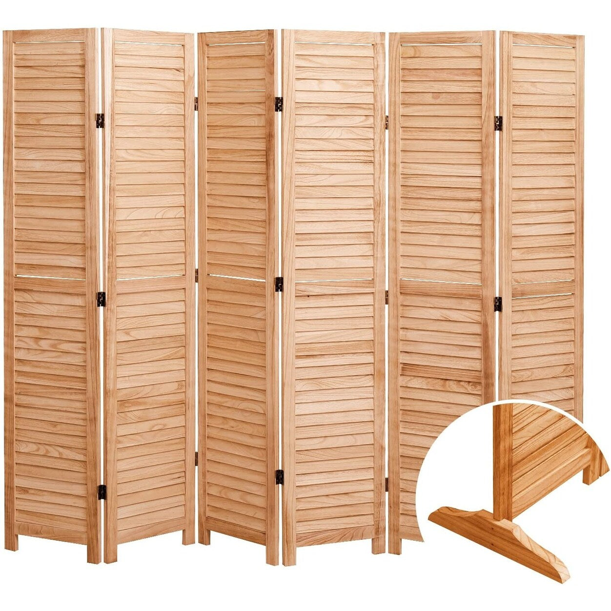 Divisorio pieghevole in legno massello da 65'' H