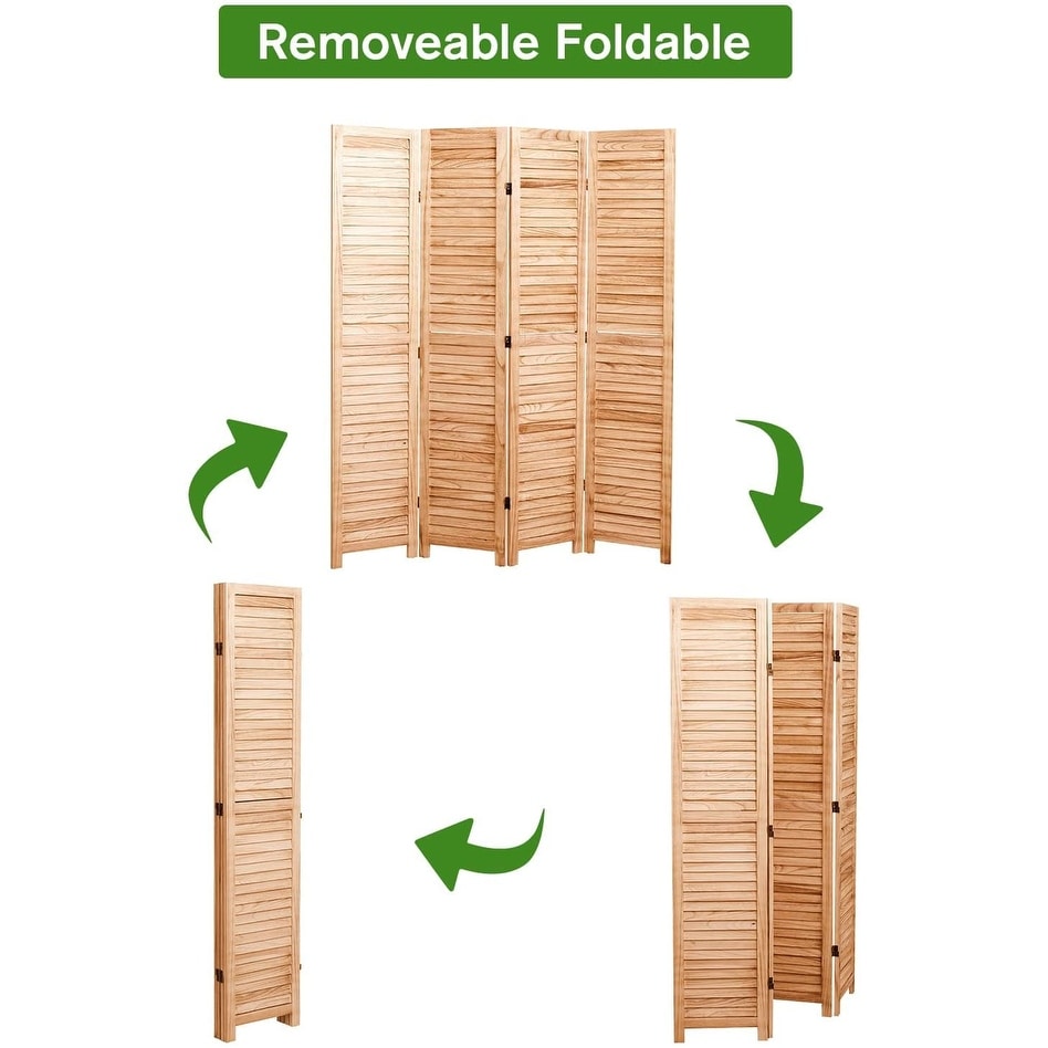 Divisorio pieghevole in legno massello da 65'' H