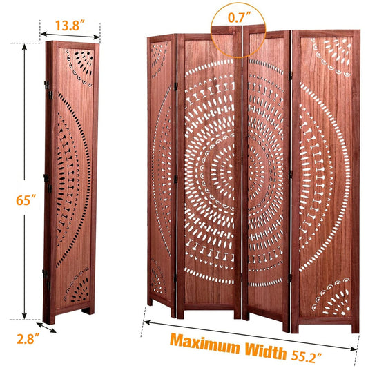 Divisorio pieghevole in legno massello da 65'' H