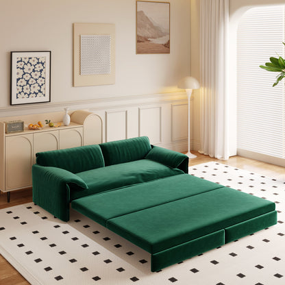 Divano letto estraibile da 66 pollici, divano letto convertibile 3 in 1 con contenitore laterale, divano letto multifunzionale in velluto