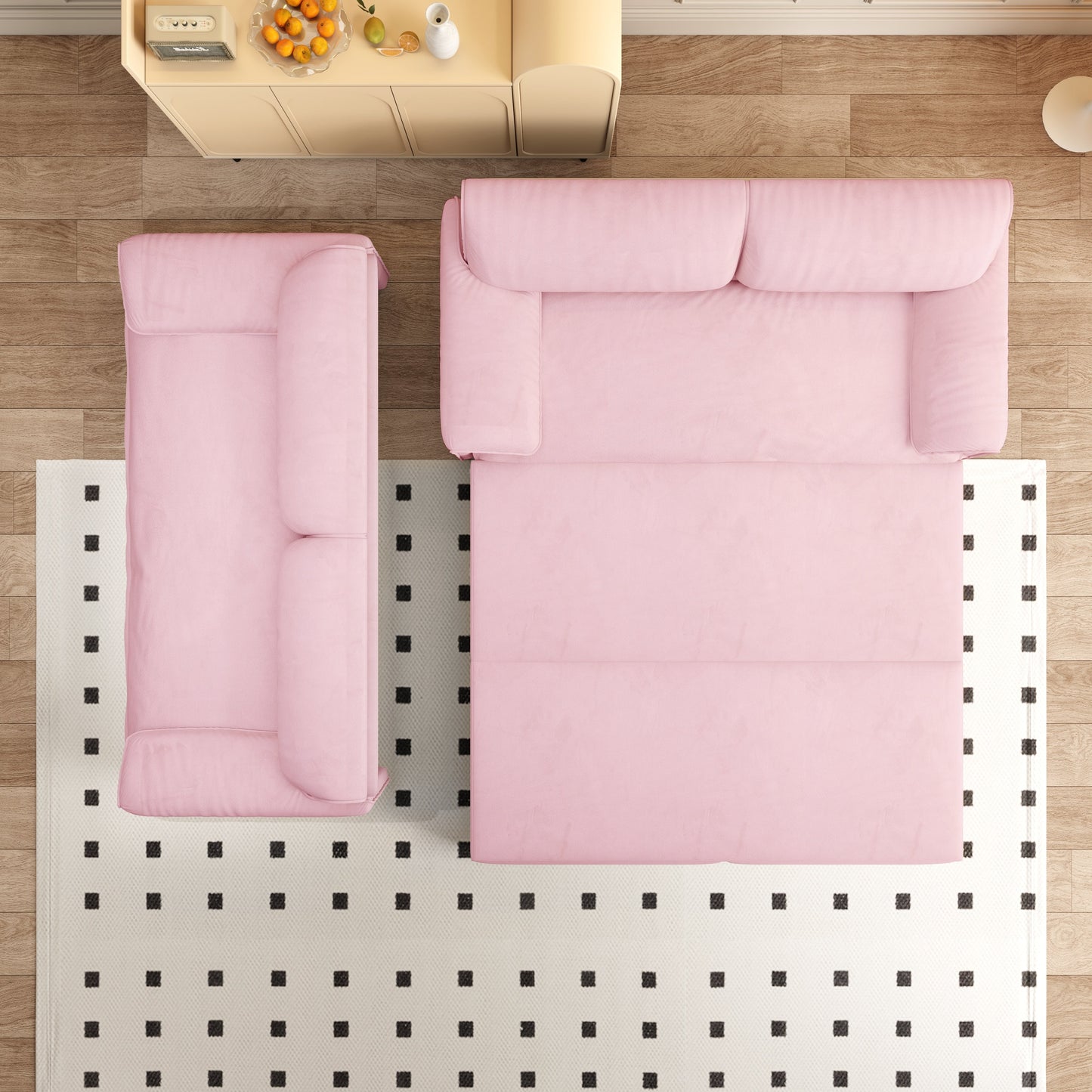 Divano letto estraibile da 66 pollici, divano letto convertibile 3 in 1 con contenitore laterale, divano letto multifunzionale in velluto