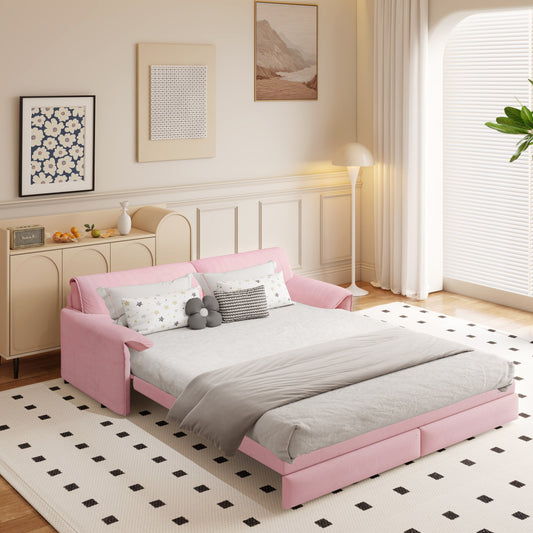 Divano letto estraibile da 66 pollici, divano letto convertibile 3 in 1 con contenitore laterale, divano letto multifunzionale in velluto