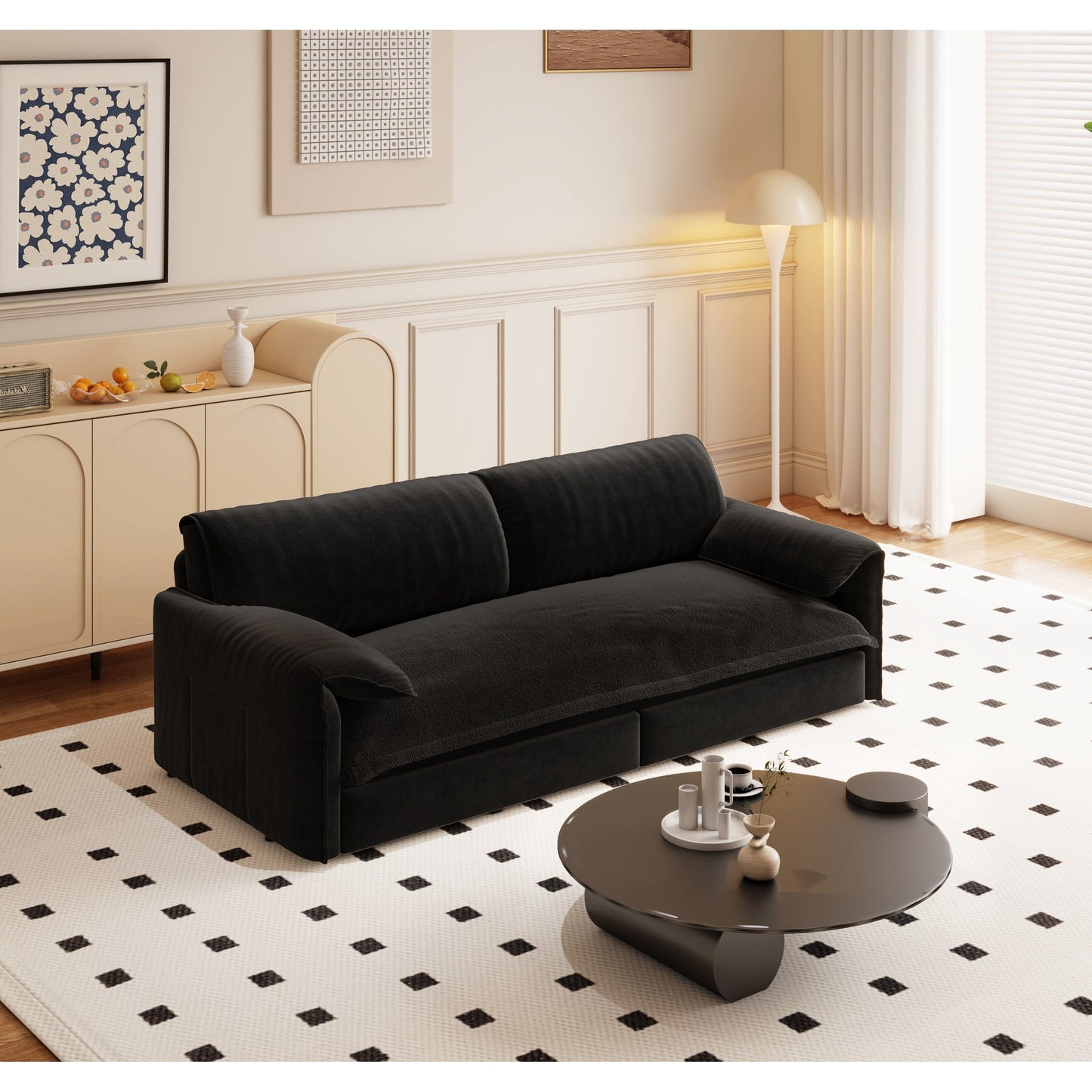 Divano letto estraibile da 66 pollici, divano letto convertibile 3 in 1 con contenitore laterale, divano letto multifunzionale in velluto