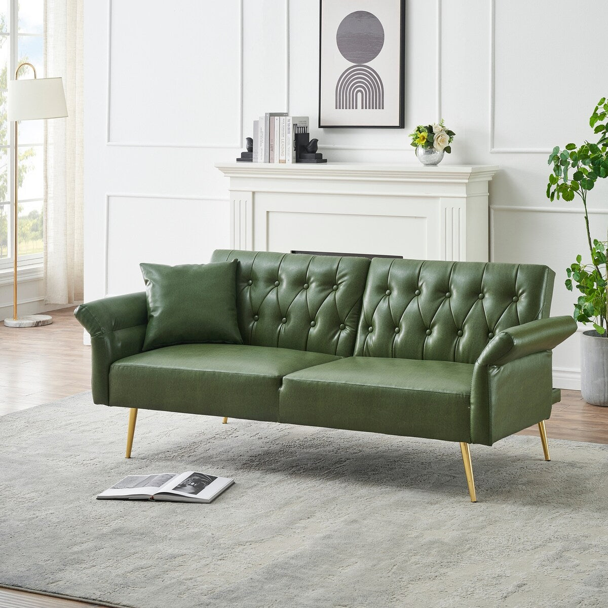 Divano letto in similpelle da 67,71 pollici con braccioli regolabili - 67,71 L * 33,07 P * 31,1 A