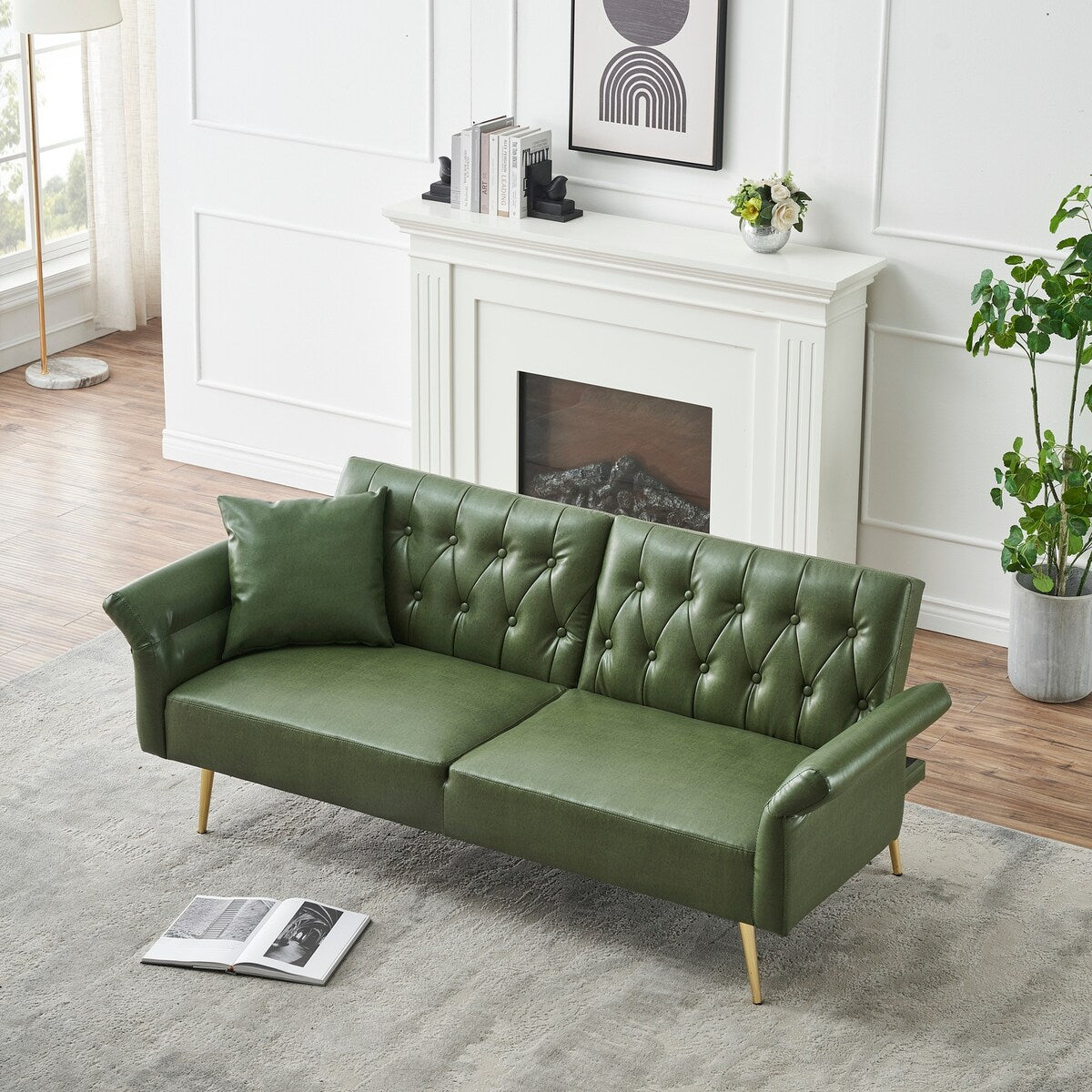 Divano letto in similpelle da 67,71 pollici con braccioli regolabili - 67,71 L * 33,07 P * 31,1 A