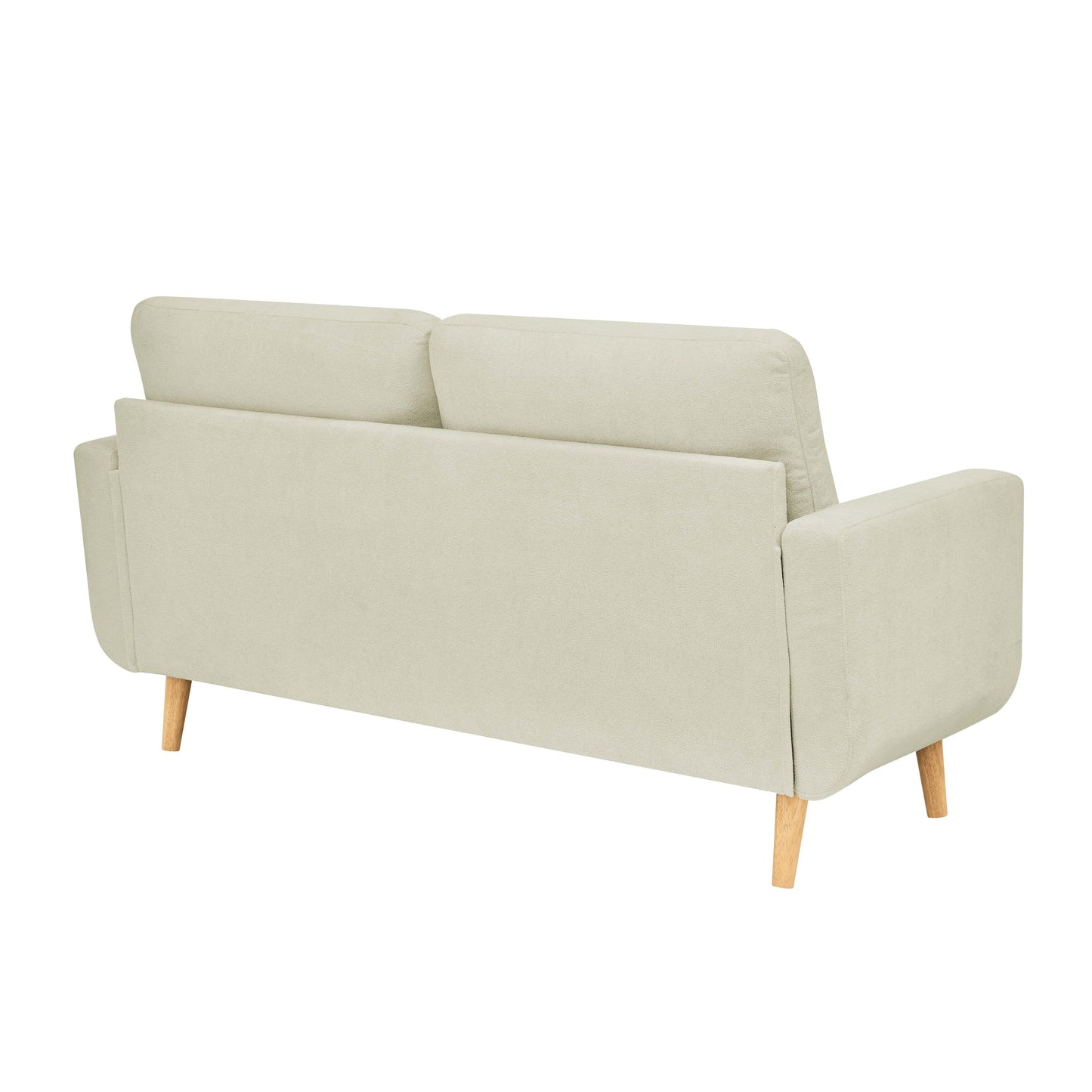 Divano a due posti imbottito di metà secolo con gambe in legno - 29,5 P x 67,7 L x 34,6 A