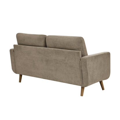 Divano a due posti imbottito e trapuntato in stile moderno di metà secolo, largo 67,7 cm, con gambe in legno