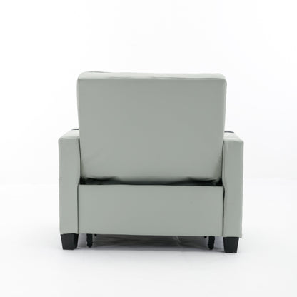 Divano letto singolo convertibile 3 in 1 in similpelle da 68,12 pollici con porte USB e resistente all'usura per il soggiorno