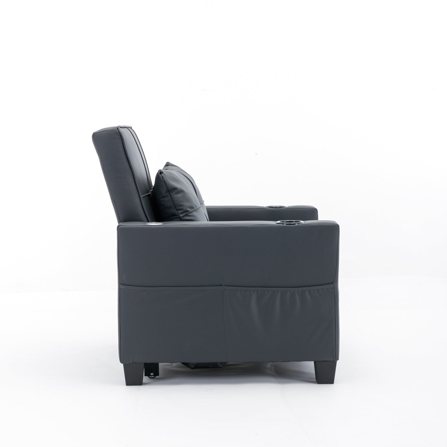 Divano letto singolo convertibile 3 in 1 in similpelle da 68,12 pollici con porte USB e resistente all'usura per il soggiorno