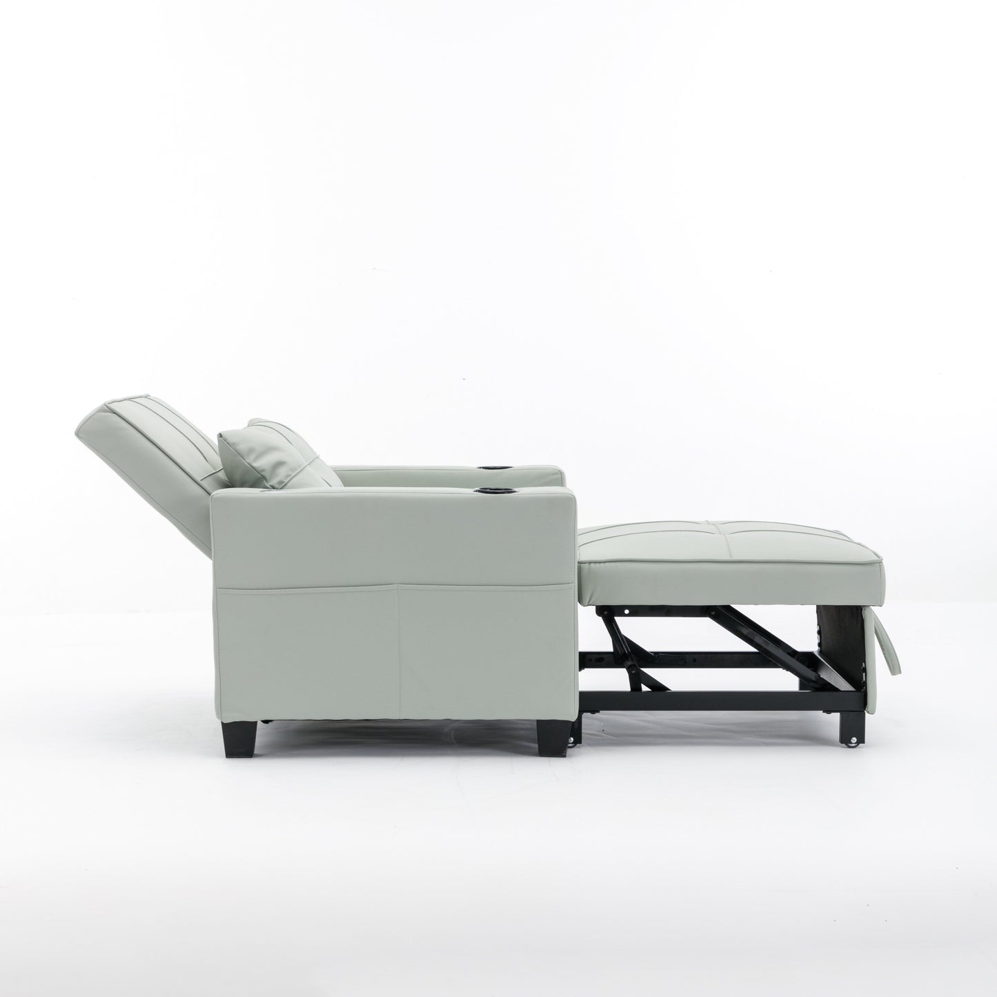 Divano letto singolo convertibile 3 in 1 in similpelle da 68,12 pollici con porte USB e resistente all'usura per il soggiorno
