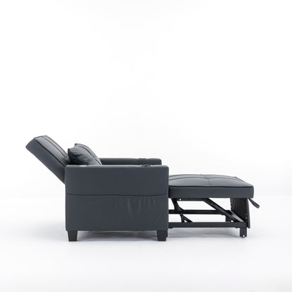 Divano letto singolo convertibile 3 in 1 in similpelle da 68,12 pollici con porte USB e resistente all'usura per il soggiorno