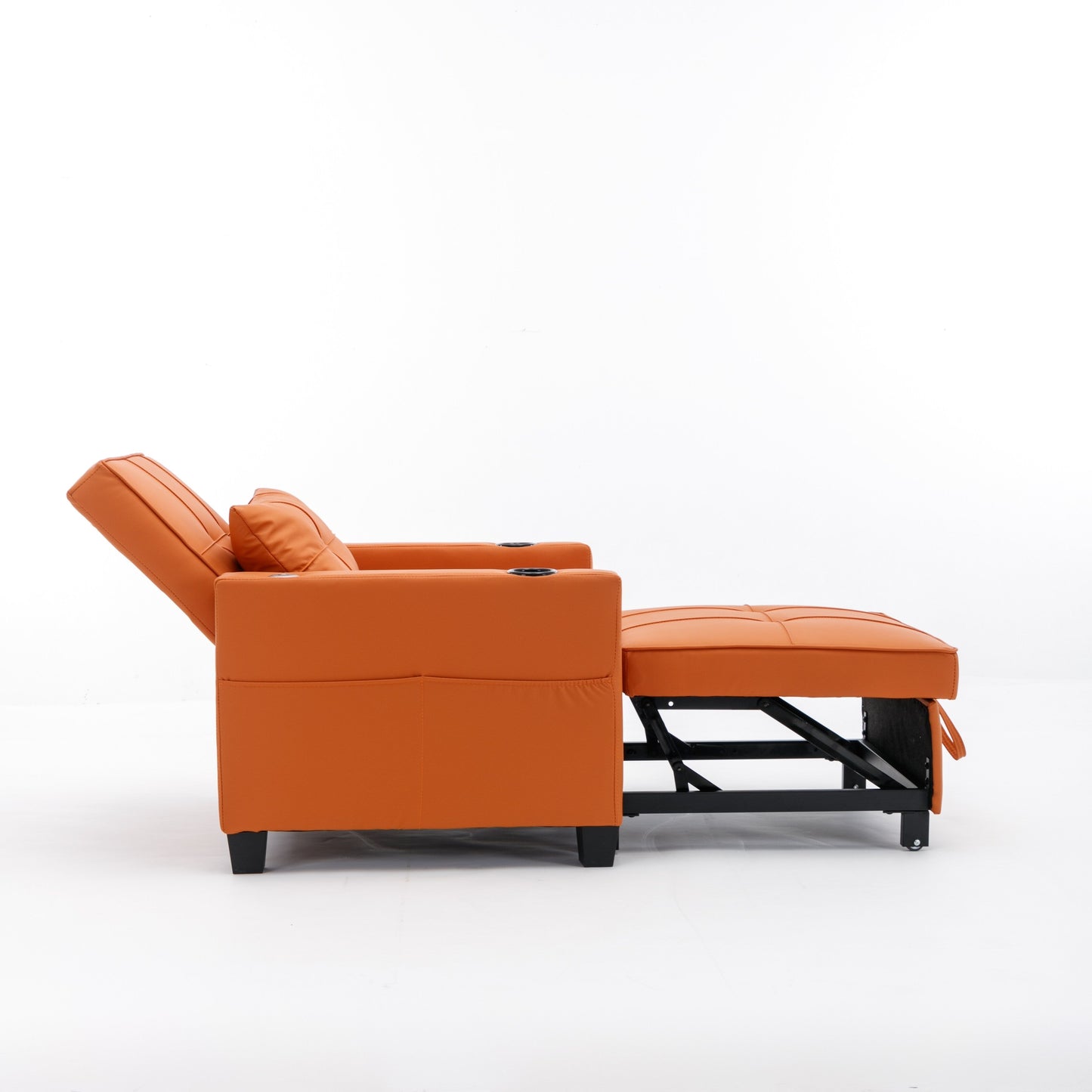 Divano letto singolo convertibile 3 in 1 in similpelle da 68,12 pollici con porte USB e resistente all'usura per il soggiorno
