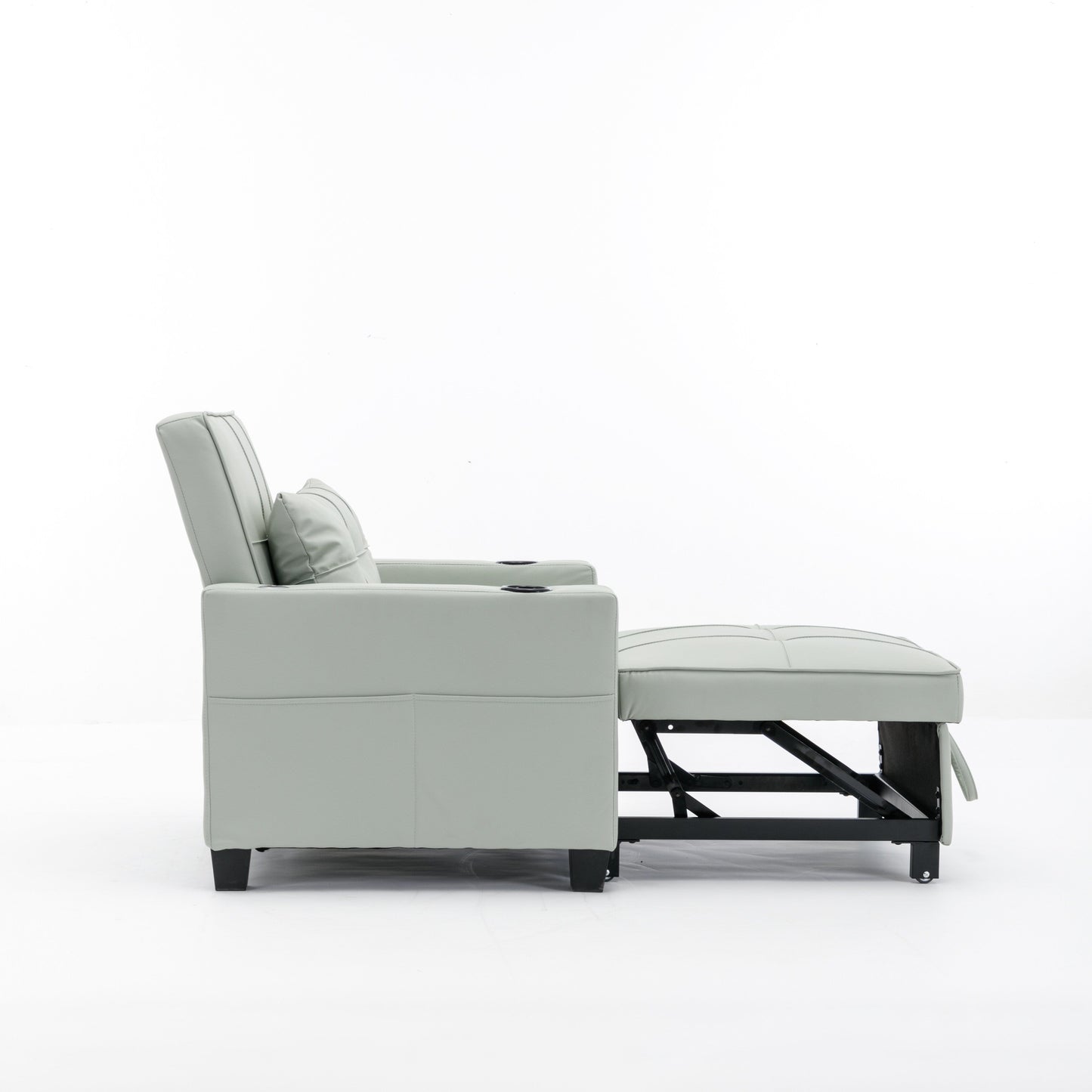 Divano letto singolo convertibile 3 in 1 in similpelle da 68,12 pollici con porte USB e resistente all'usura per il soggiorno