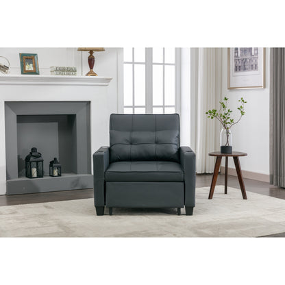 Divano letto singolo convertibile 3 in 1 in similpelle da 68,12 pollici con porte USB e resistente all'usura per il soggiorno
