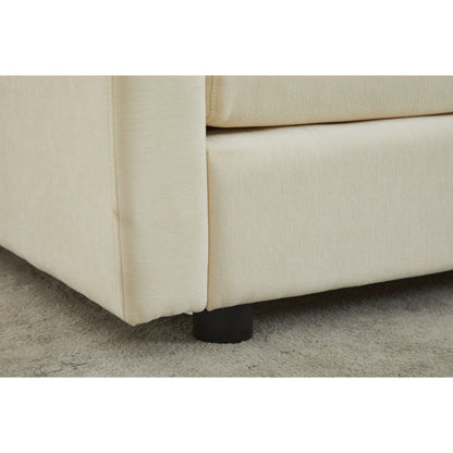 Divano componibile modulare in ciniglia 68 con design a L, pouf rimovibile e configurazione a 2 posti