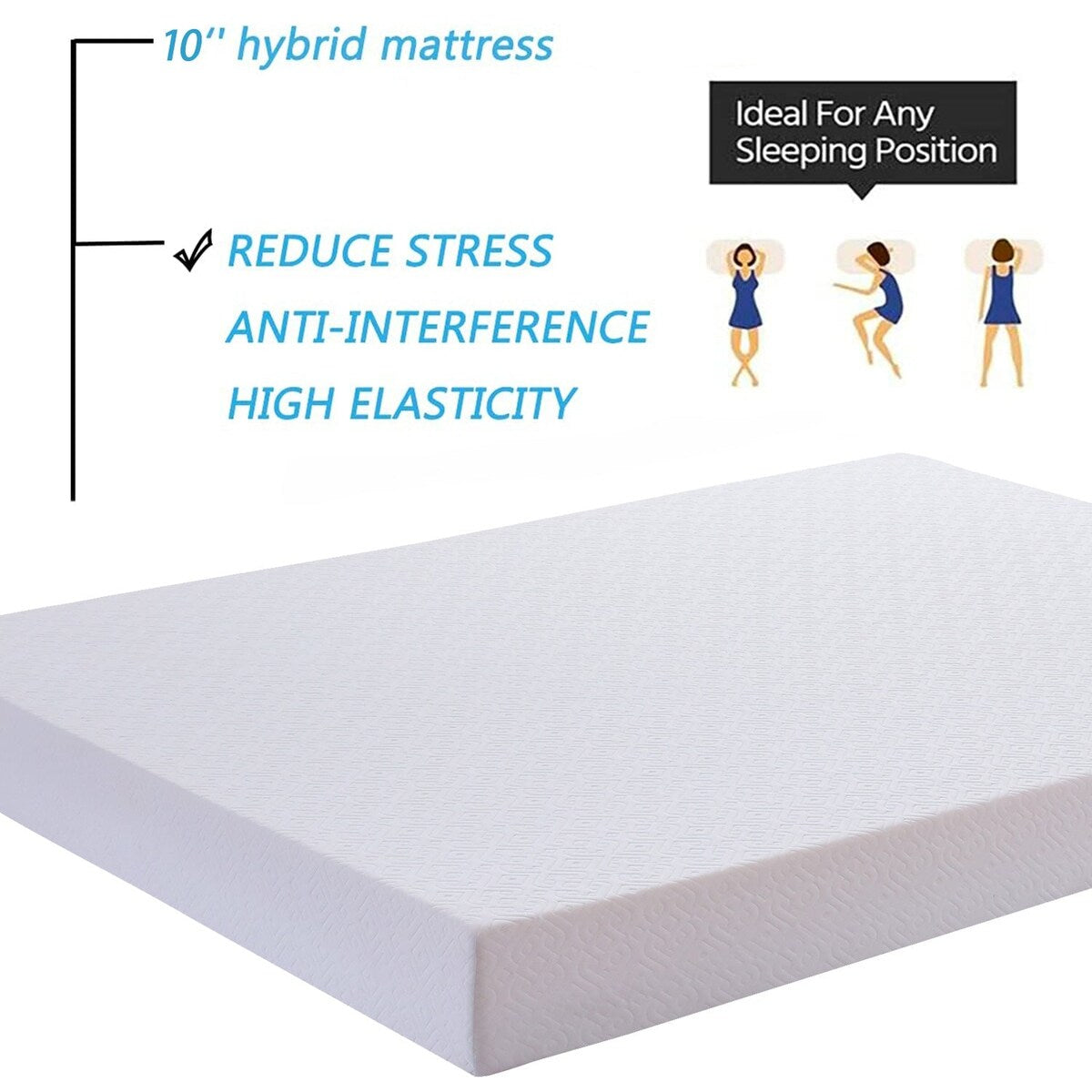 Materasso in memory foam medio da 6'', misura singola/matrimoniale