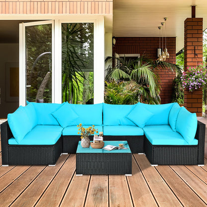 Set di mobili da giardino da 7 pezzi, set da conversazione per esterni con tavolino da caffè