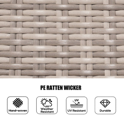 Set da pranzo rotondo da esterno in rattan e vimini, 7 pezzi, con cuscini, di Moda Furnishings