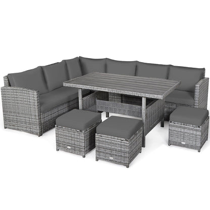 Set di mobili da giardino in rattan da 7 pezzi