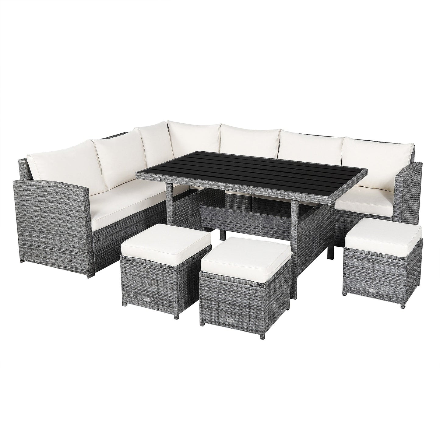 Set di mobili da giardino in rattan da 7 pezzi
