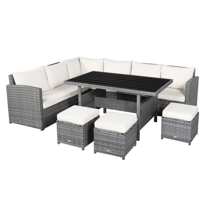 Set di mobili da giardino in rattan da 7 pezzi
