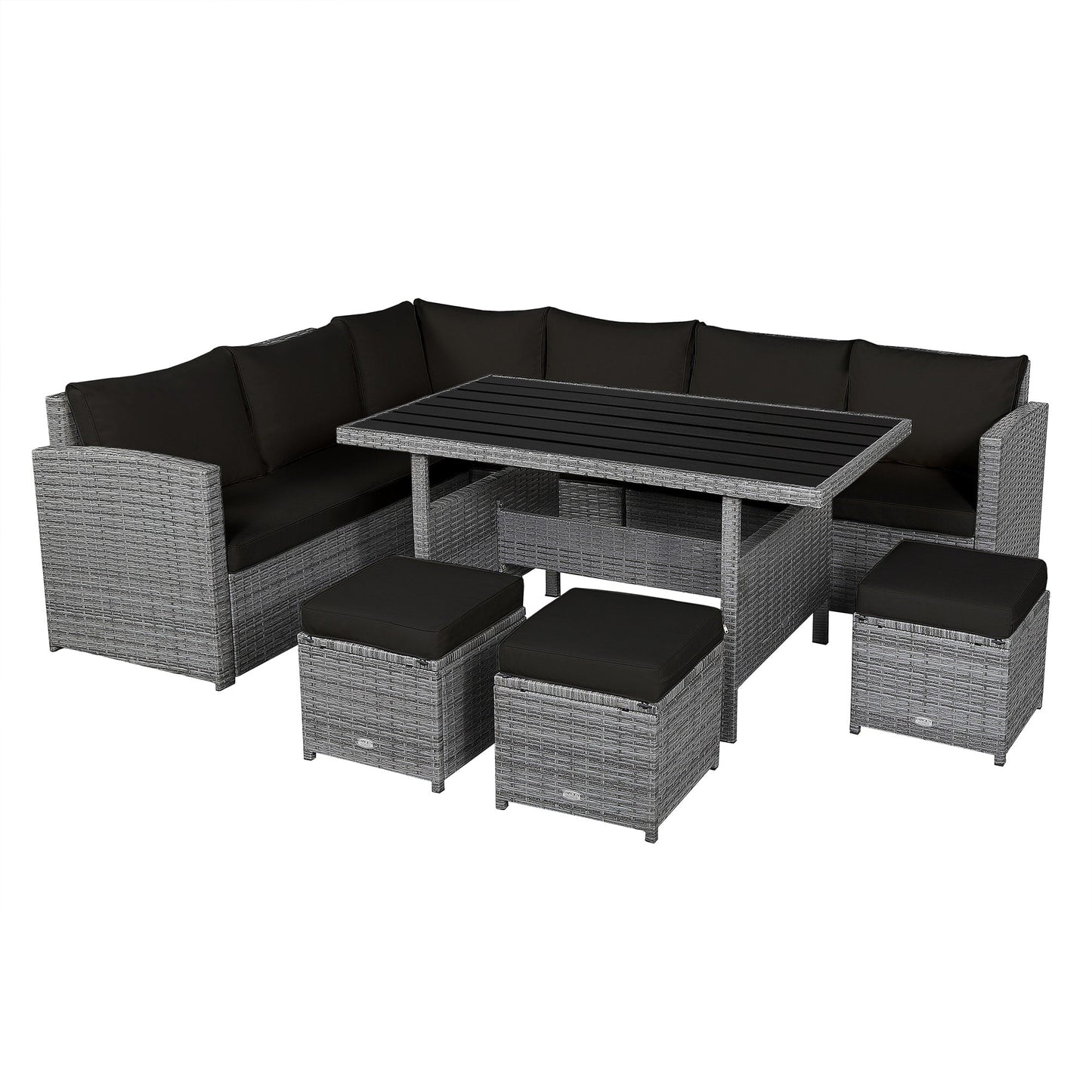 Set di mobili da giardino in rattan da 7 pezzi