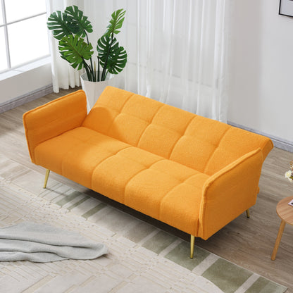 Divano letto in pile da 70 pollici, divano letto futon convertibile con braccioli e schienale regolabili