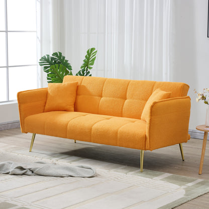 Divano letto in pile da 70 pollici, divano letto futon convertibile con braccioli e schienale regolabili