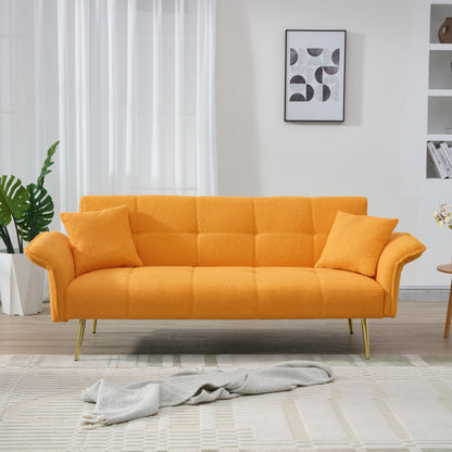 Divano letto in pile da 70 pollici, divano letto futon convertibile con braccioli e schienale regolabili