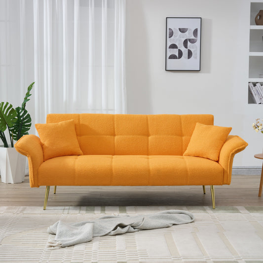 Divano letto in pile da 70 pollici, divano letto futon convertibile con braccioli e schienale regolabili