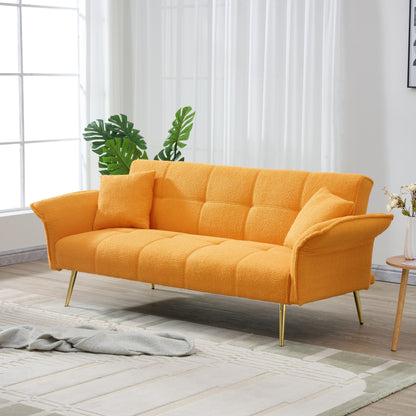 Divano letto in pile da 70 pollici, divano letto futon convertibile con braccioli e schienale regolabili