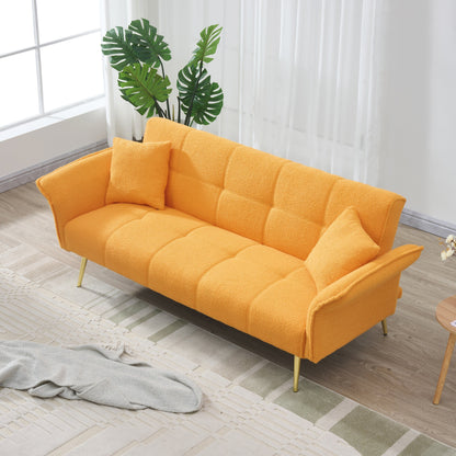 Divano letto in pile da 70 pollici, divano letto futon convertibile con braccioli e schienale regolabili