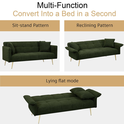 Divano letto matrimoniale trasformabile con braccioli pieghevoli - 31,10 x 70,00 x 31,49