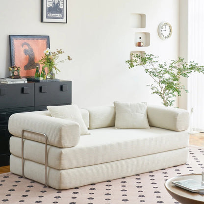Divano letto trasformabile da 78,8 metri con cuscino, supporto per la schiena, bracciolo, divano da pavimento, divano a compressione, divano futon, letto da salotto